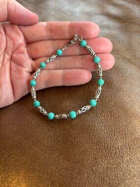 Sea Blue/Green & Silver Bracelet